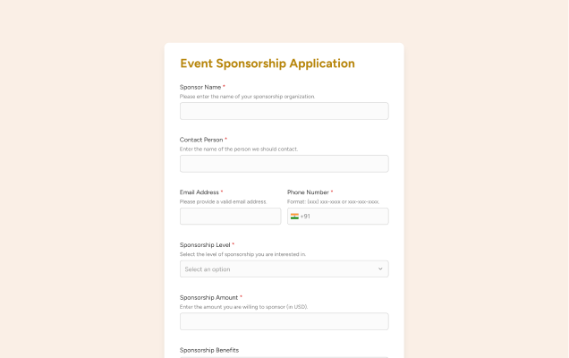 Event Sponsorship Application