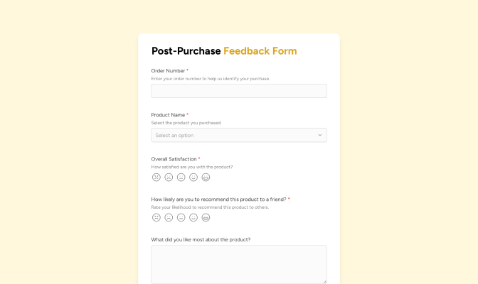 Post-purchase Feedback
