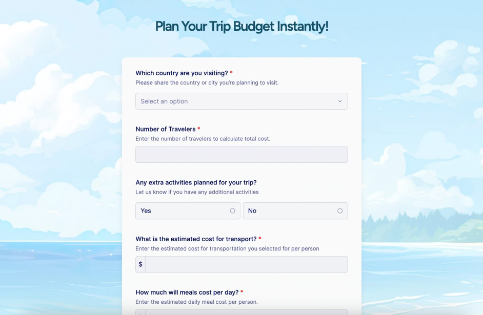 Plan Trip Budget