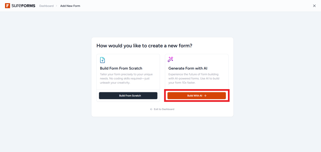 Build a form with AI in SureForms