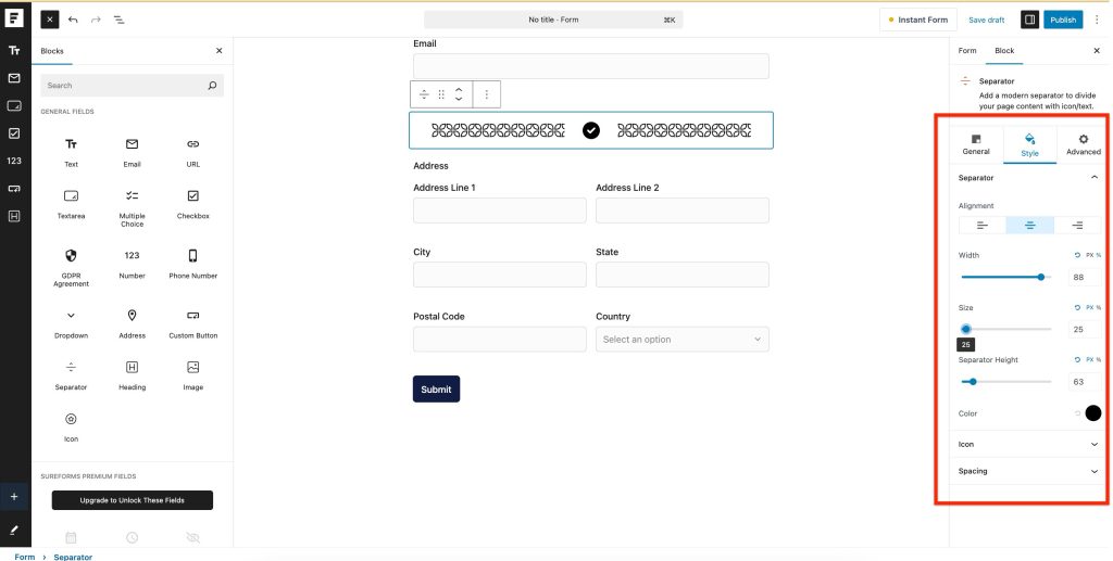 Separator Add New Form ‹ SureForms — WordPress 2025 07 02 At 7.03.34 PM 1024x517