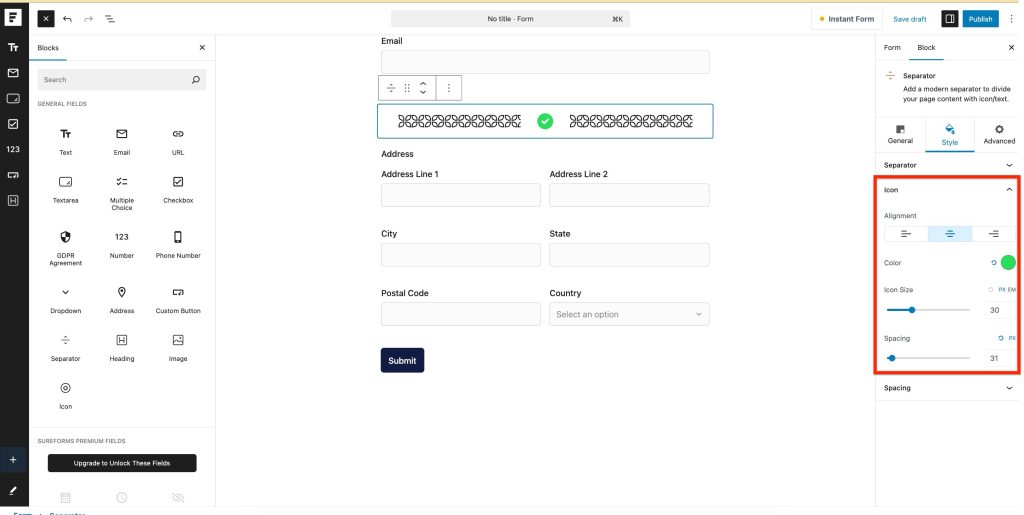 Separator Add New Form ‹ SureForms — WordPress 2025 07 02 At 7.08.26 PM 1024x515