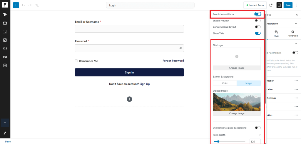 embed the user login form wherever you want and customize the design
