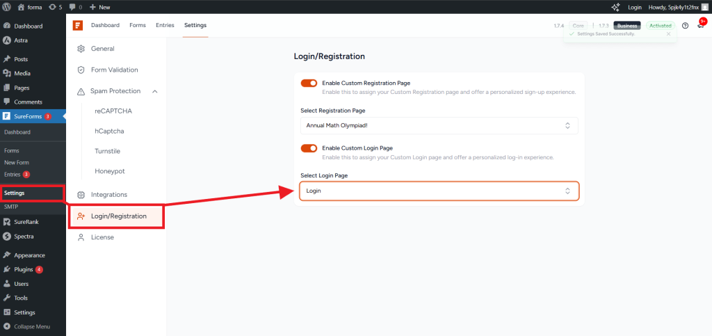 Set the Custom Login Page as your default