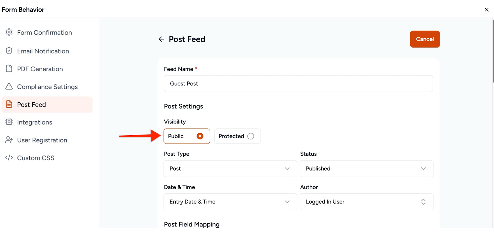 Configure Post Settings