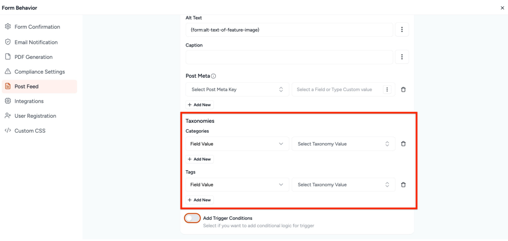 Configure Taxonomies
