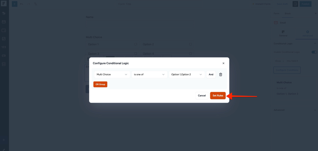 Save the Conditional Logic