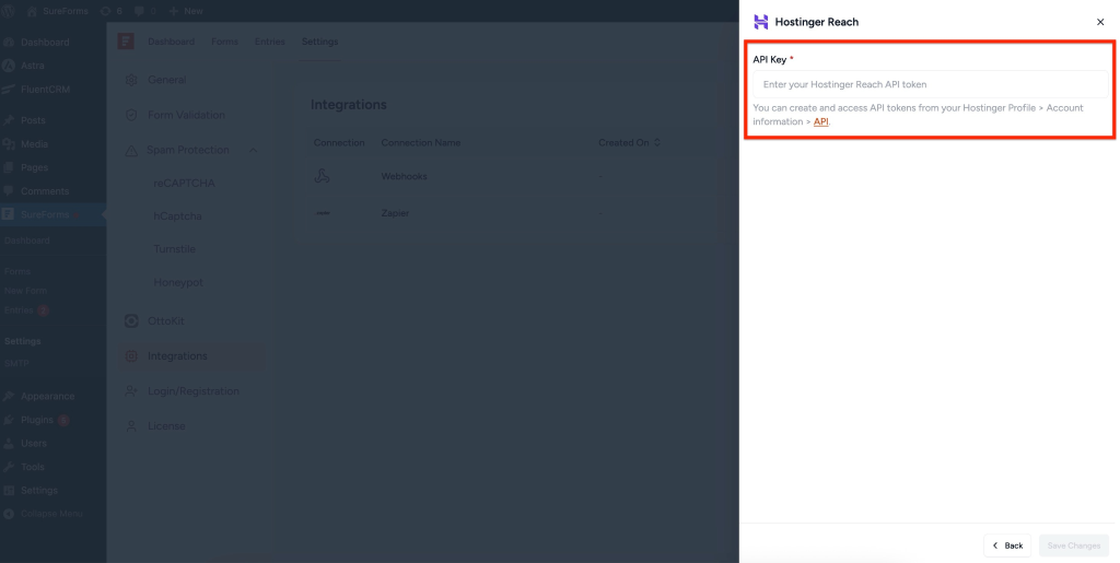 SureForms Integration with Hostinger Reach image