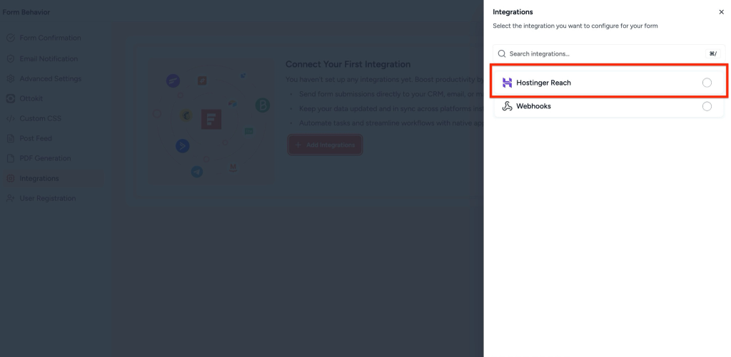 SureForms Integration with Hostinger Reach image