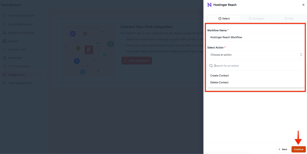 SureForms Integration with Hostinger Reach image