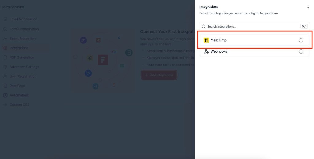 SureForms Integration with Mailchimp image