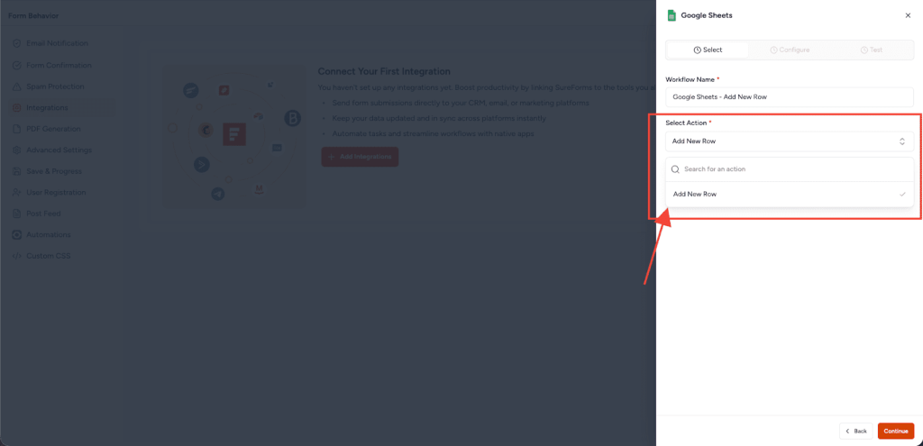 SureForms Integration with Google Sheets image