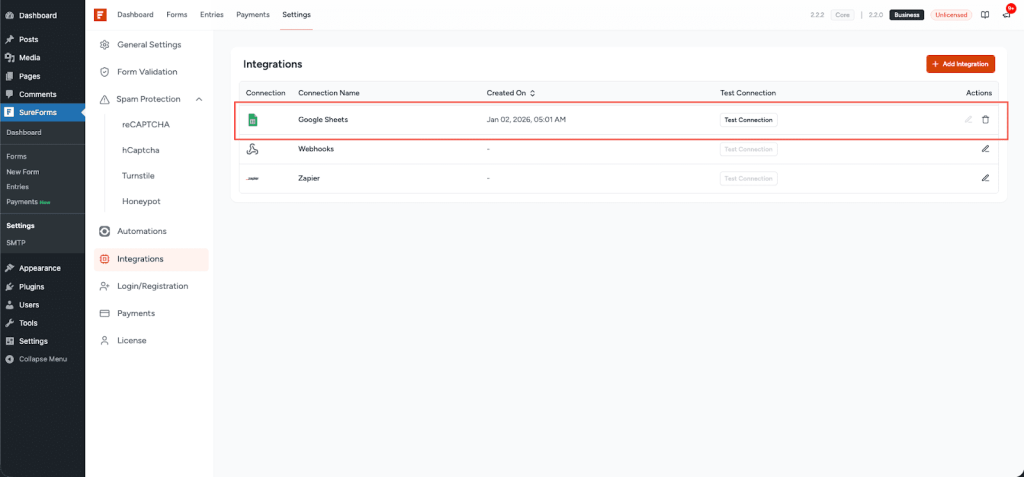 SureForms Integration with Google Sheets image