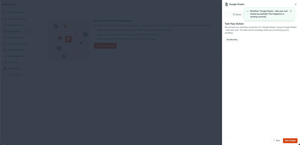 SureForms Integration with Google Sheets image