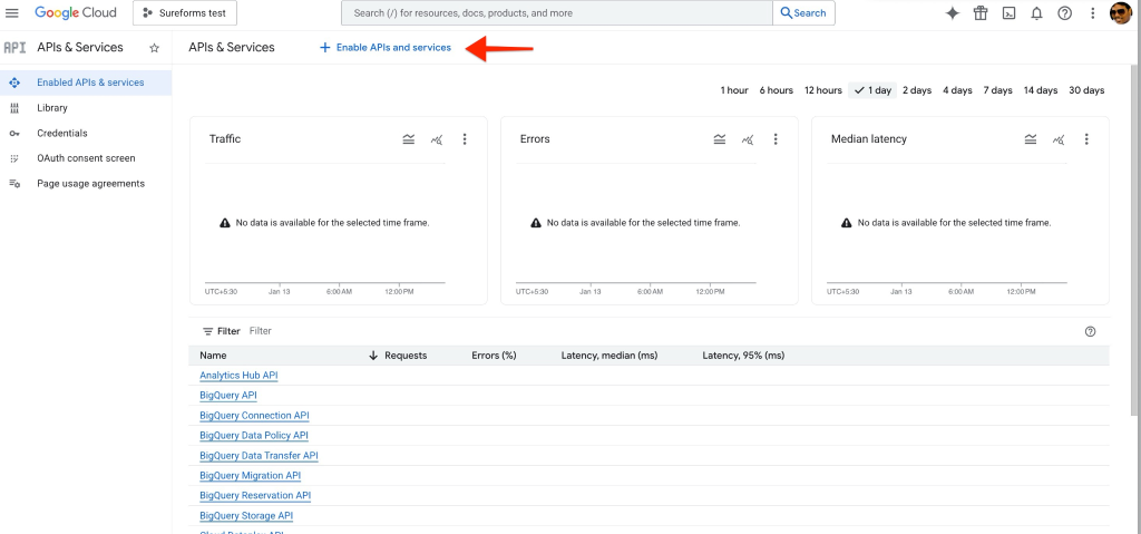 SureForms Integration with Google Sheets APIs & Services